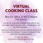 March 26th – Join us for a Virtual Cooking Class with Chef Taruneet!
