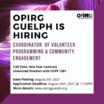 -CLOSED- OPIRG Guelph is HIRING! Full-Time Unionized Position