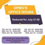 Reduced Office Hours – July 17-28